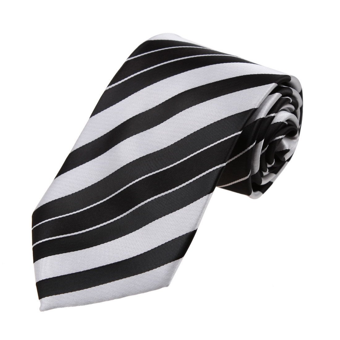 DAN SMITH Black,White Tie For Party Stripe Tie Poly DAA7A25D Black