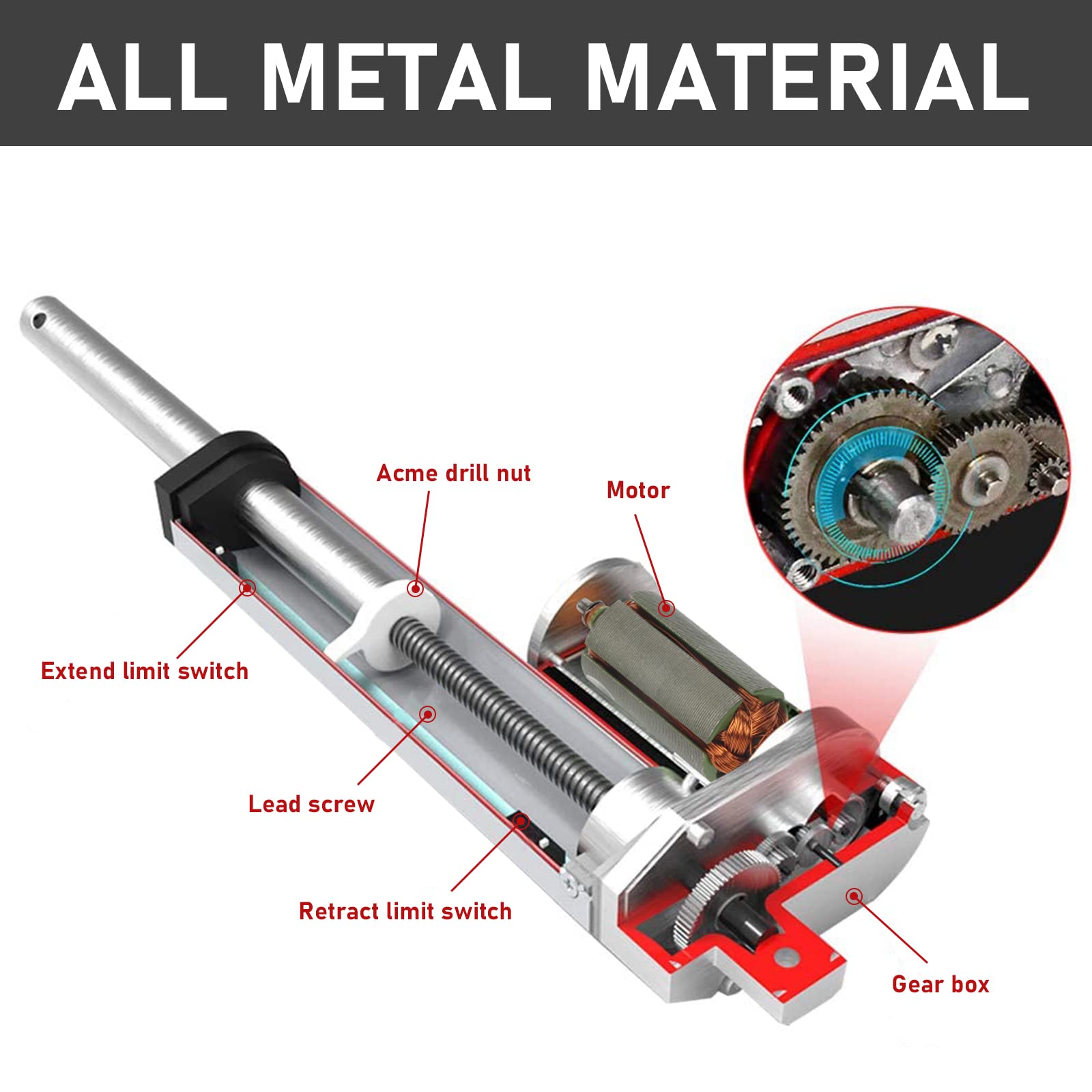1500N 400MM Linear Actuator, Linearantrieb Linearmotor Verstellantrieb, DC 12V-Motor Lineartechnik-Aktuatoren für Elektrisch Motor DIY Auto Möbel Lifting Sofa