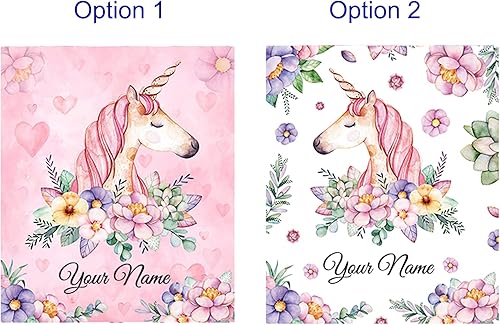 Miniatura 3 de Jekeno Manta personalizada de unicornio con nombre, regalos para niños y niñas, cumpleaños, Navidad, recuerdo, decoración del hogar, dormitorio,