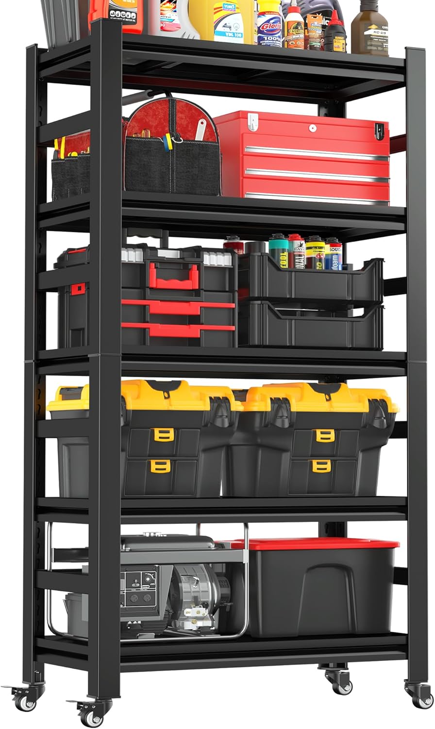 PRESTELION 63" H32" W Garage Shelving with WheelsEasy