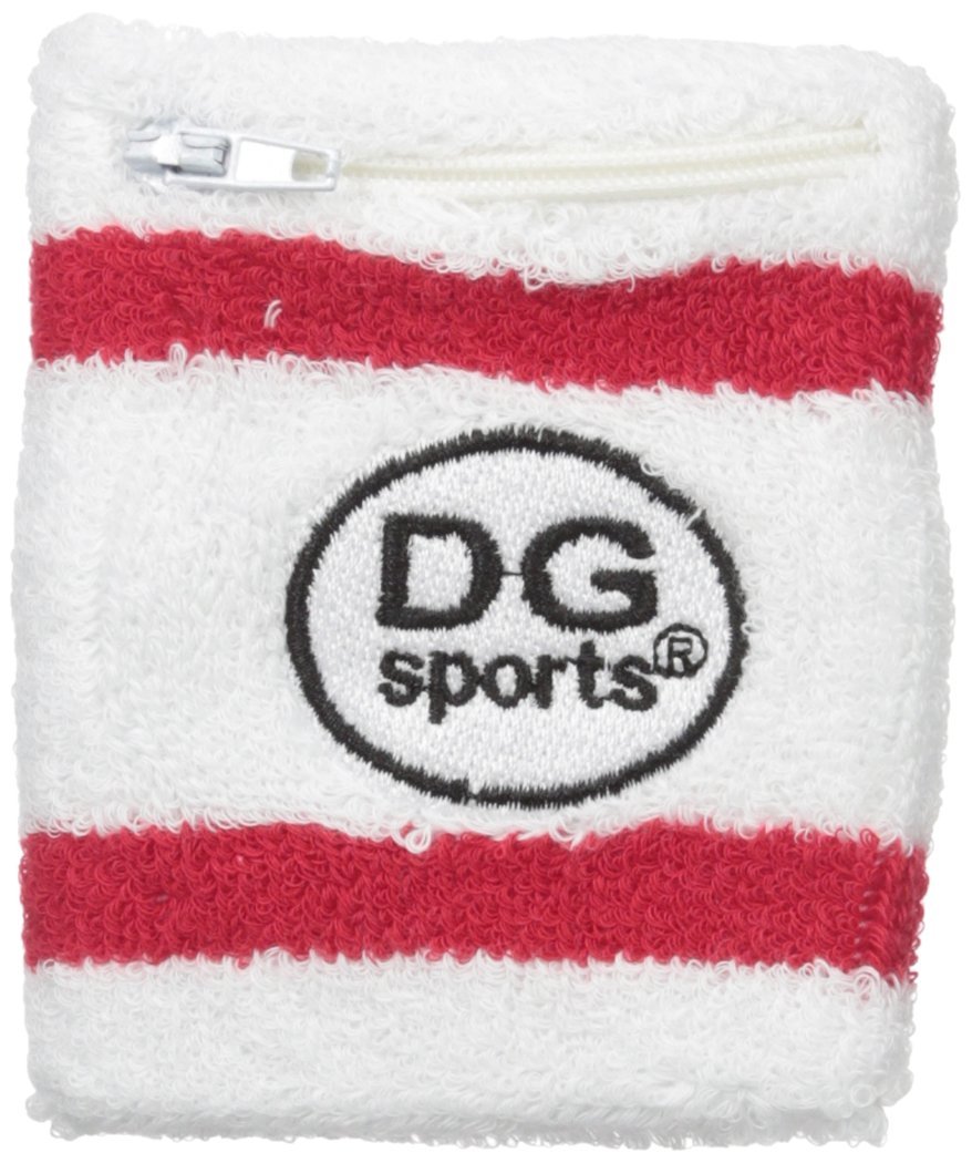 Zipper Sweatband Wristband (White)