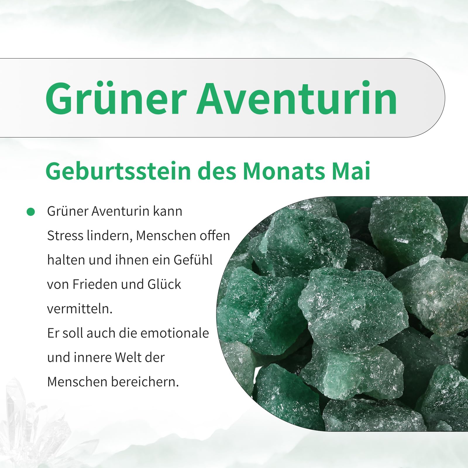 KYEYGWO 4 Stück Runde Kristall Möbelknöpfe Schrankgriffe Grüner Aventurin