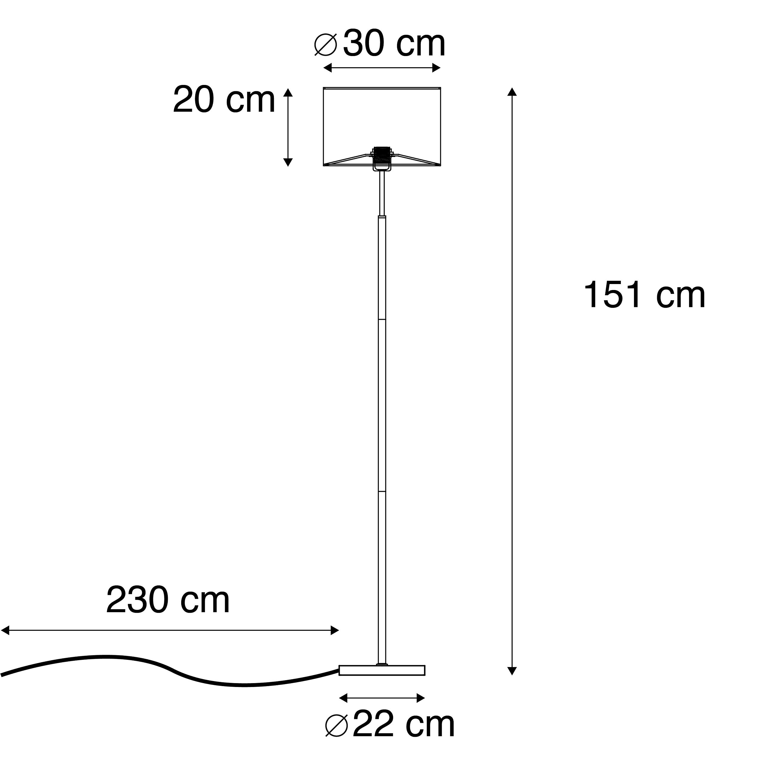 QAZQA Lampada da terra arc-basic - Moderno - Acciaio,Plastico - Bianco