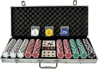 SEETOOOGAMES Poker Chips Set with Case- 500PCS 11.5G Casino Poker Chips with Aluminum Poker Case, Great for Poker Texas Holdem Blackjack Game Nights
