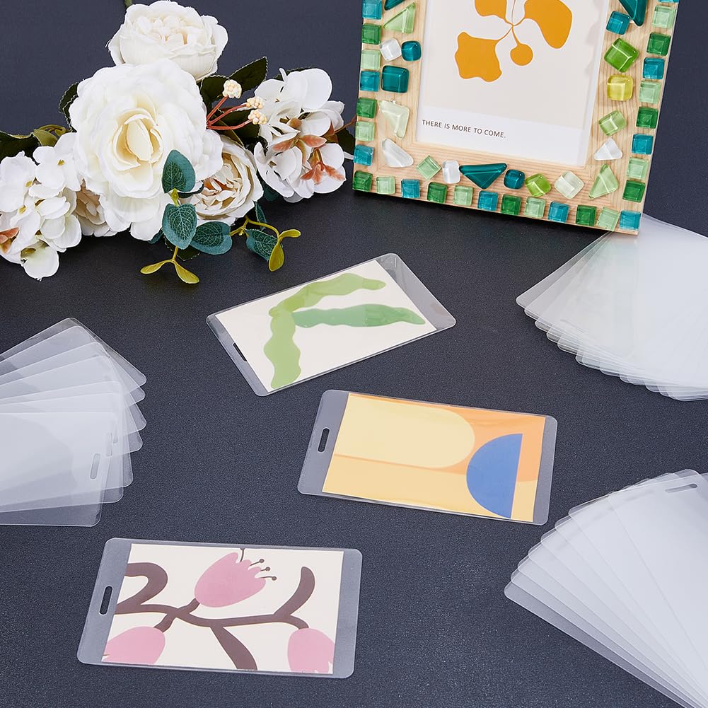 SUPERFINDINGS 200Pcs PET Luggage Tag Laminating Pouches Rectangle Clear Luggage ID Holder Thermal Laminate Pouch Tags for Work Permits Student ID Cards Pass Cards 10.8x6.4cm,11mil - Image 4