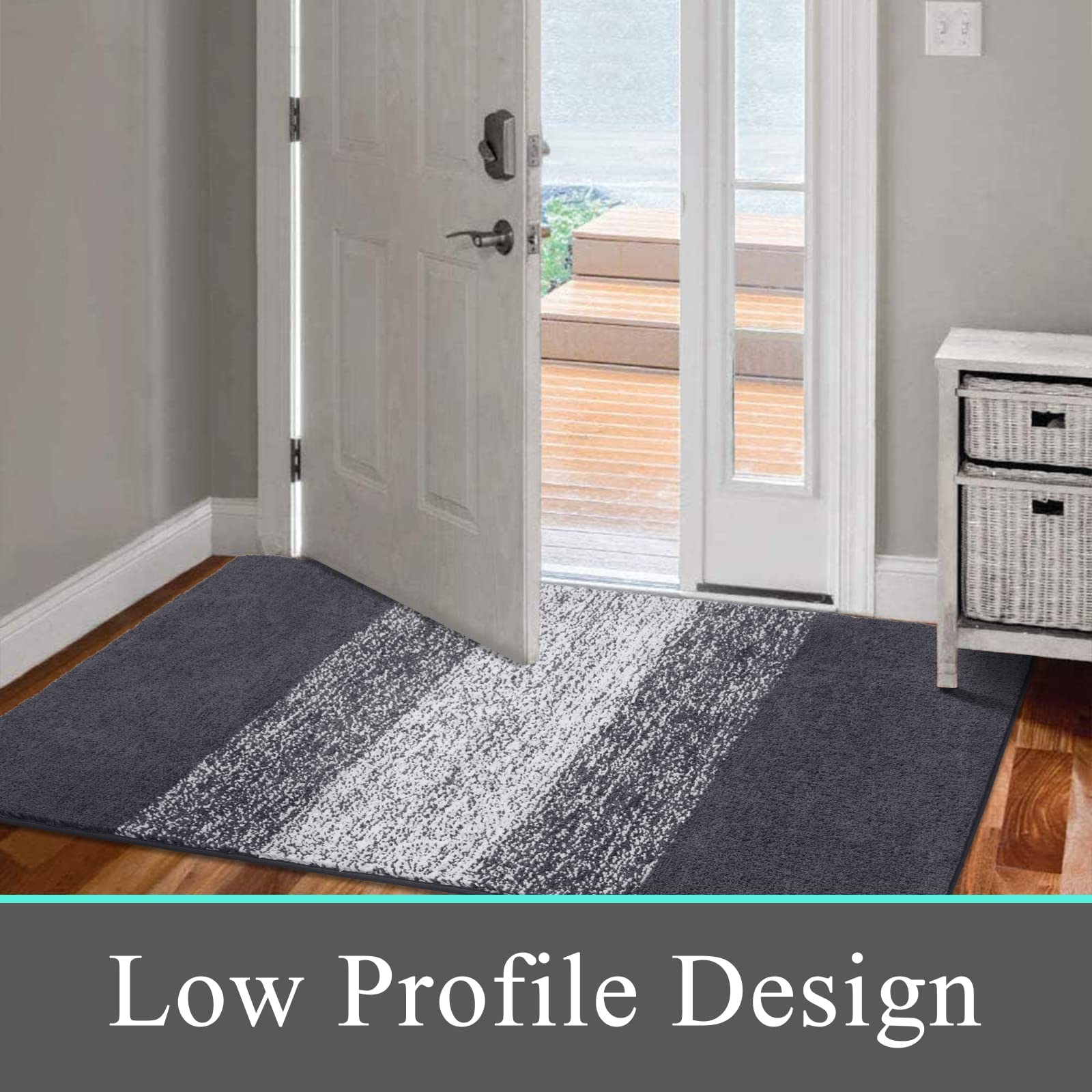 Vaukki Indoor Doormat Entryway Door Rug, Non Slip Absorbent Mud Trapper