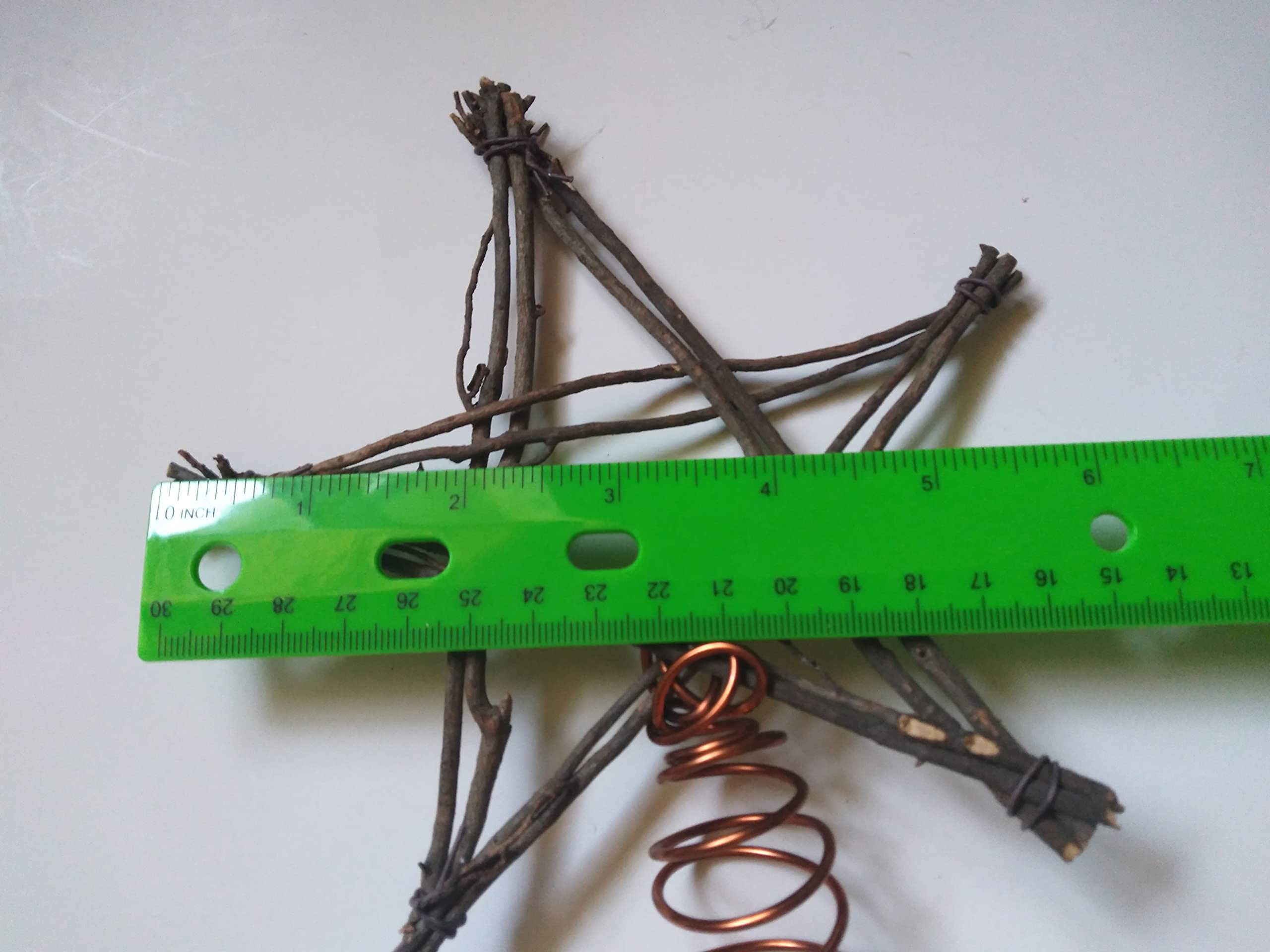 Rustic Twig Christmas Tree Star Mini Topper