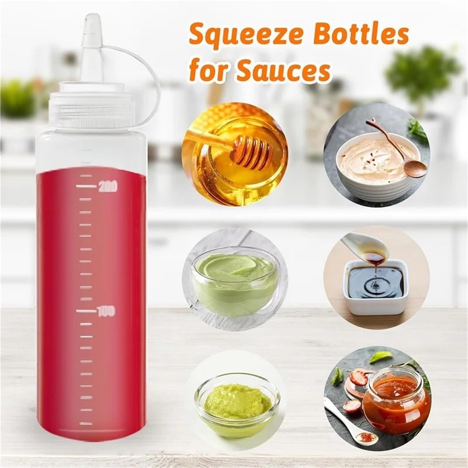 10PC Tomatensauce Marmelade Salat Dressing Squeeze Flasche Öl Gewürz Kunststoff Küchenwerkzeuge für Gewürze(500ml)