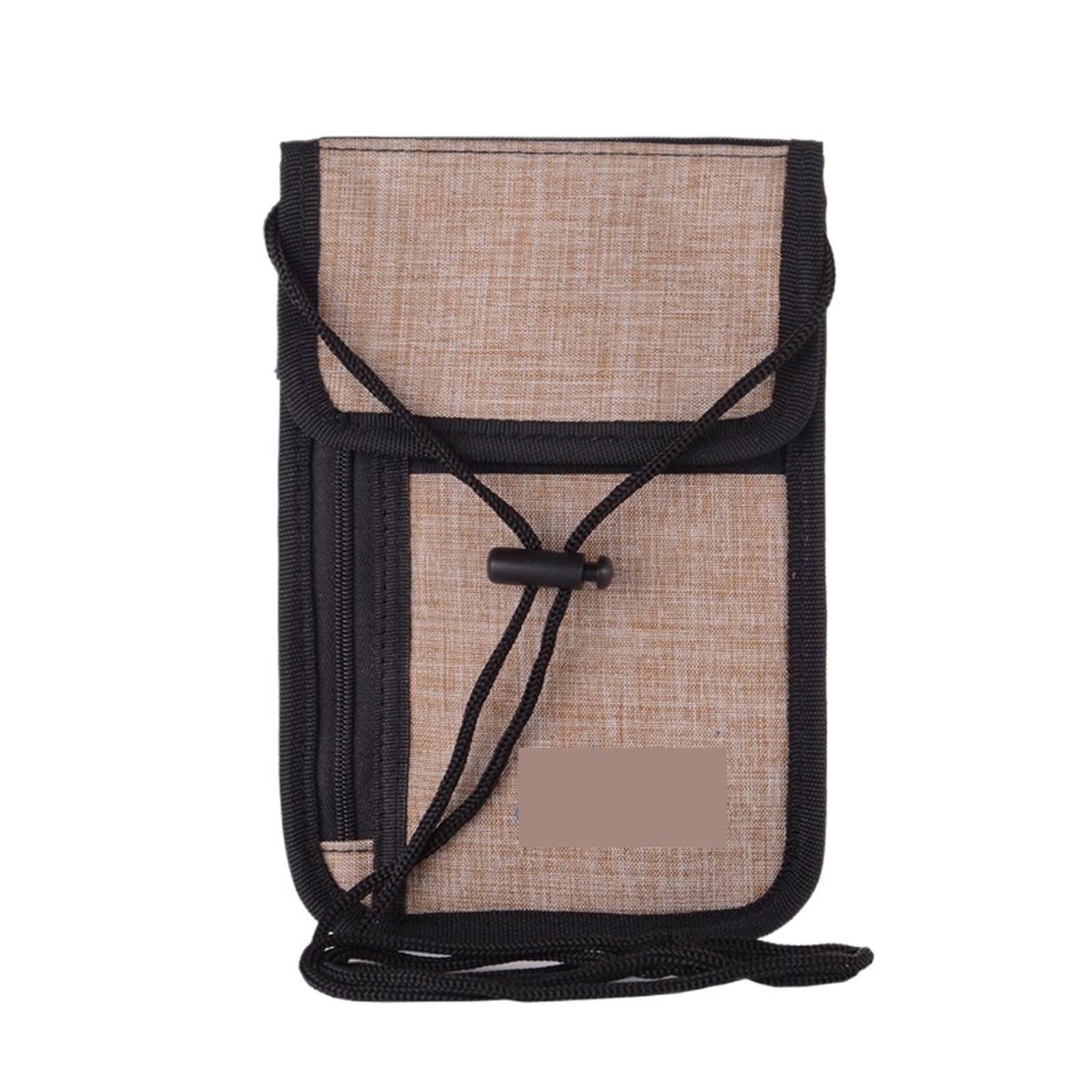 2 pezzi borsa da viaggio for portafoglio donna con blocco for uomo, porta passaporto, documenti, carta organizzatore, for cellulare Per Domestico(Brown)