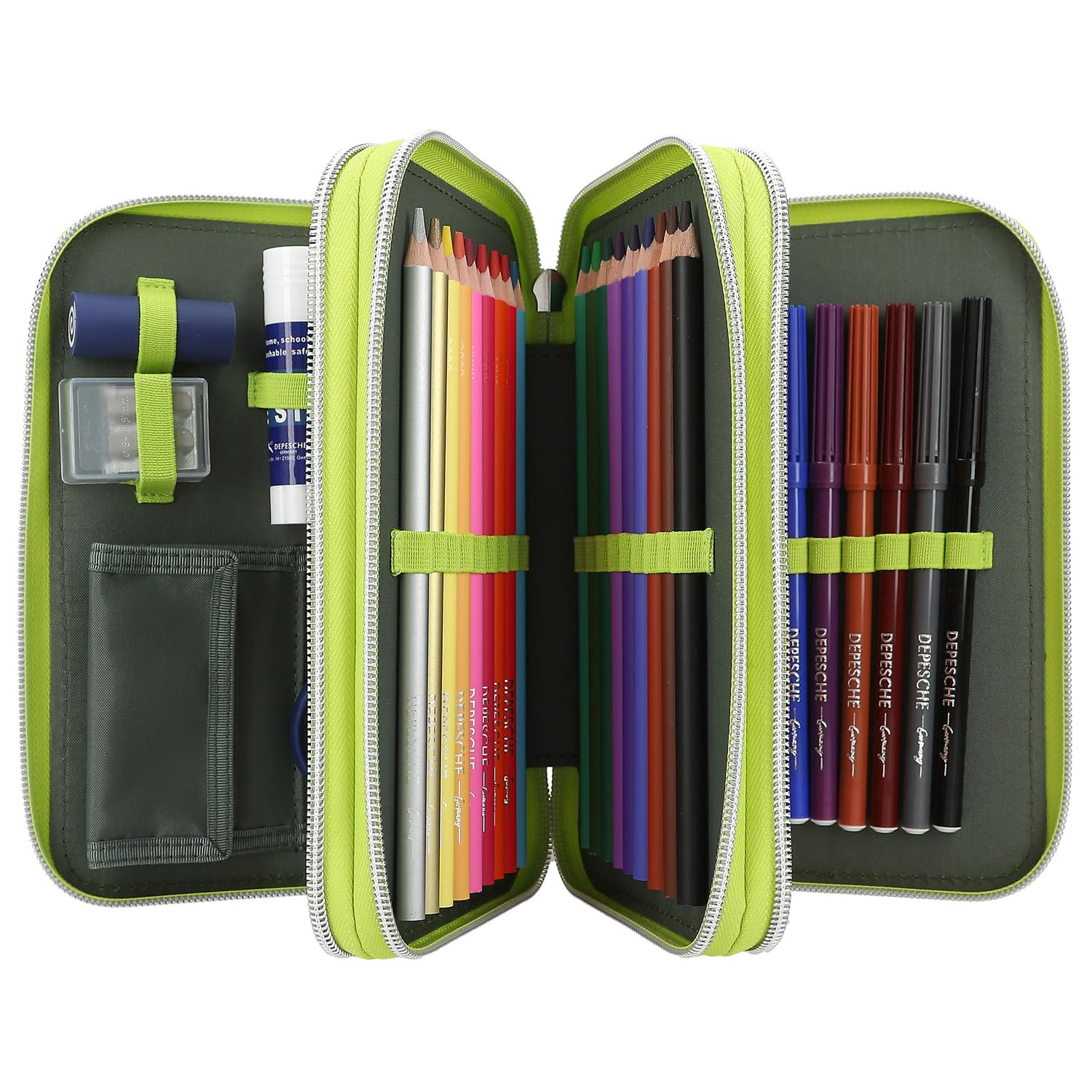 Depesche 11757 Dino World Danger-Filled 3-Compartment Pencil Case - View #2