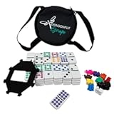 Travel Domino Set for adults – Double 9 Dominoes with Bright Colored Dots&comma; Family Games for Kids and Adults&comma; Travel Mexican Train Dominoes set&comma; Canvas Carry Bag Dominos – Juegos de Mesa