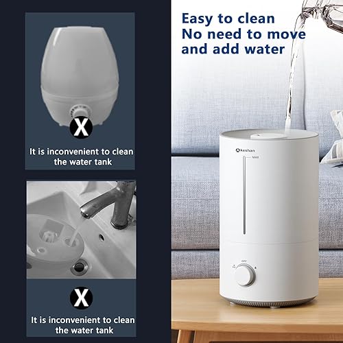 Miniatura 3 de Akeshan Humidificador de 4 l1 galón para dormitorio, humidificador ultrasónico de llenado superior de niebla fría con 11.8 fl ozh de gran velocidad