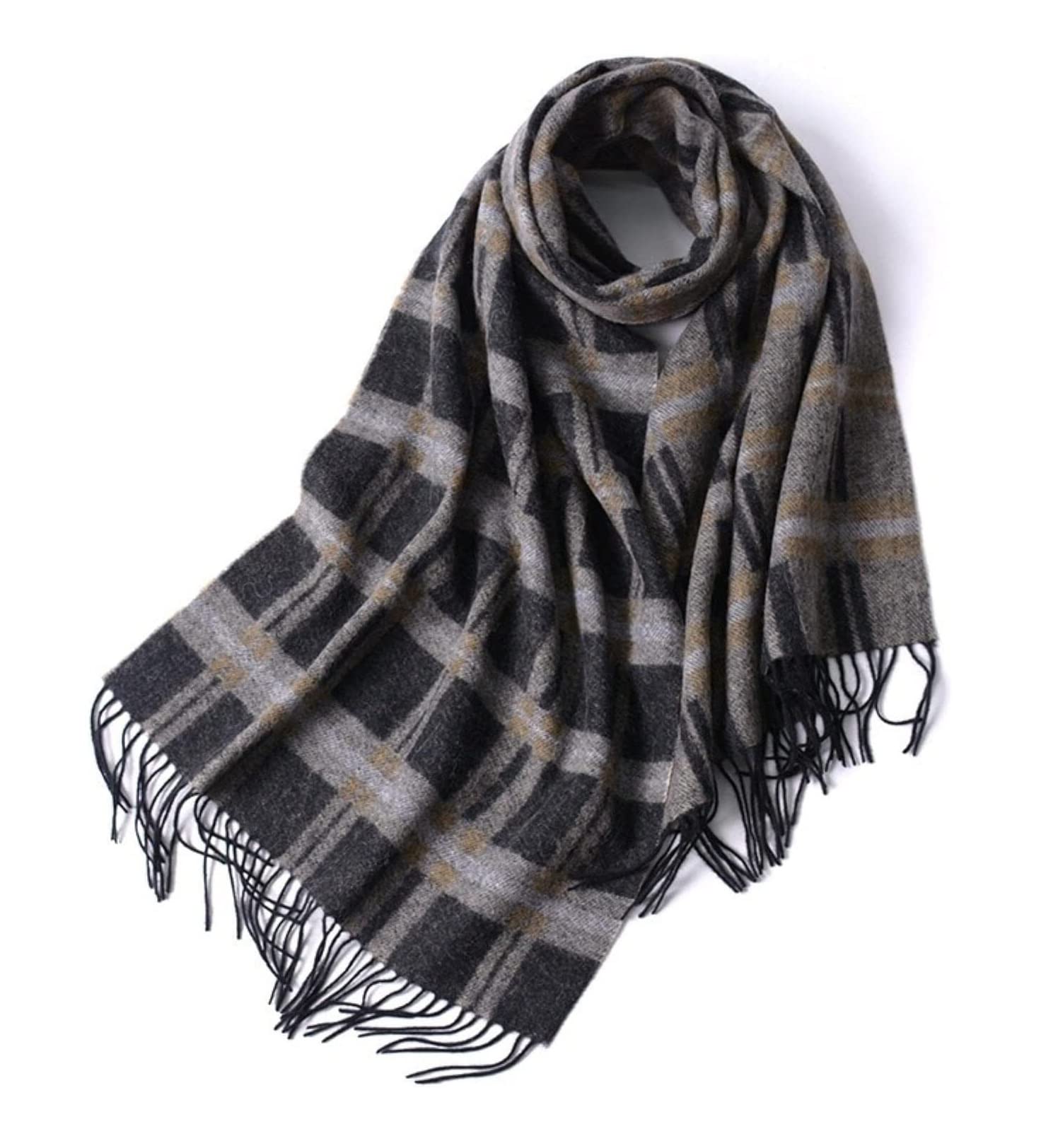 Chal Estolas Bufanda Chal Fular Bufanda A Cuadros para Hombre Bufanda De Lana para Hombre Bufanda De Cachemira Gris Mantón Calor De Lana Gruesa De Invierno Chal Bufanda Estolas