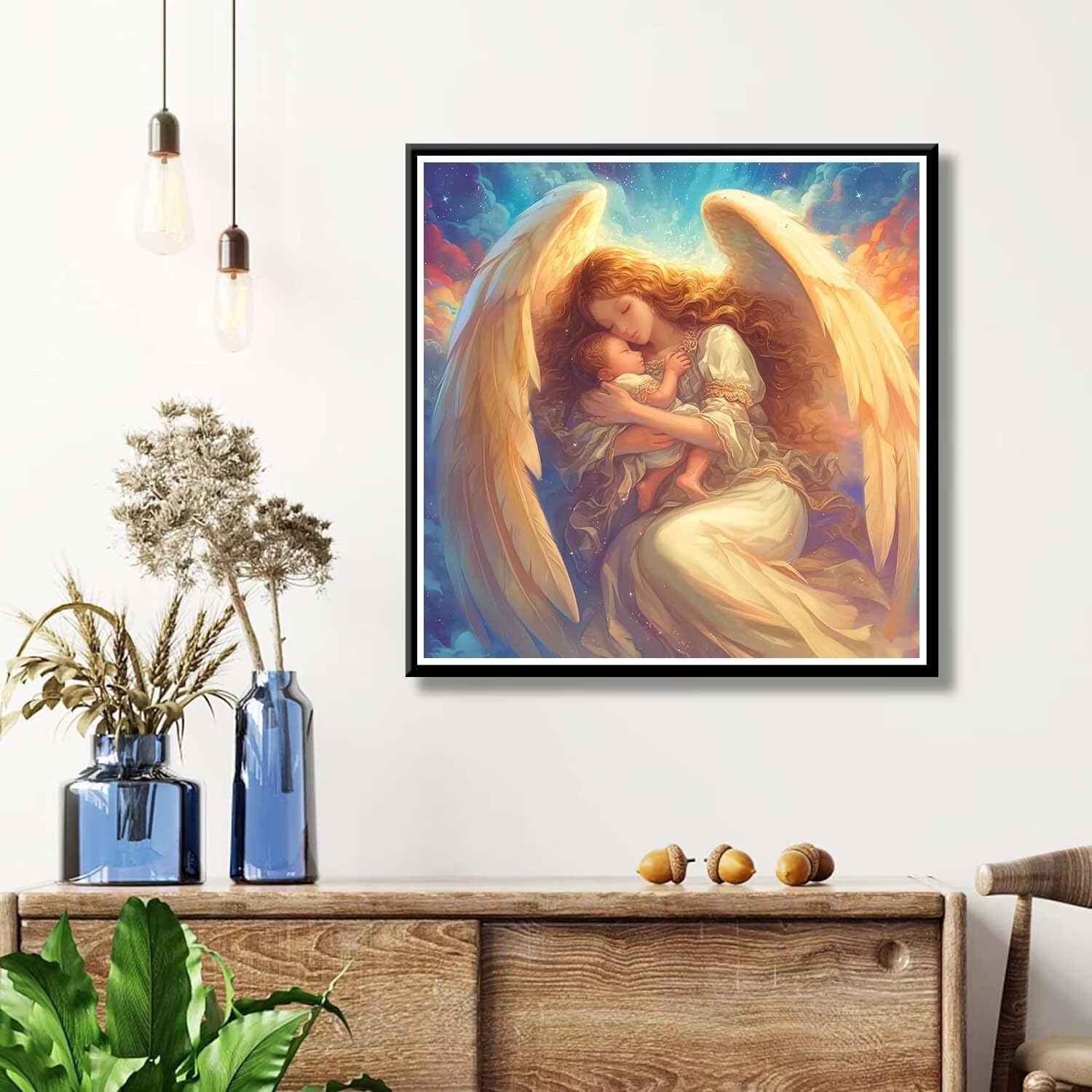 Amazon.co.jp: ダイヤモンドアート 天使 30x30cm 丸型 いビーズ