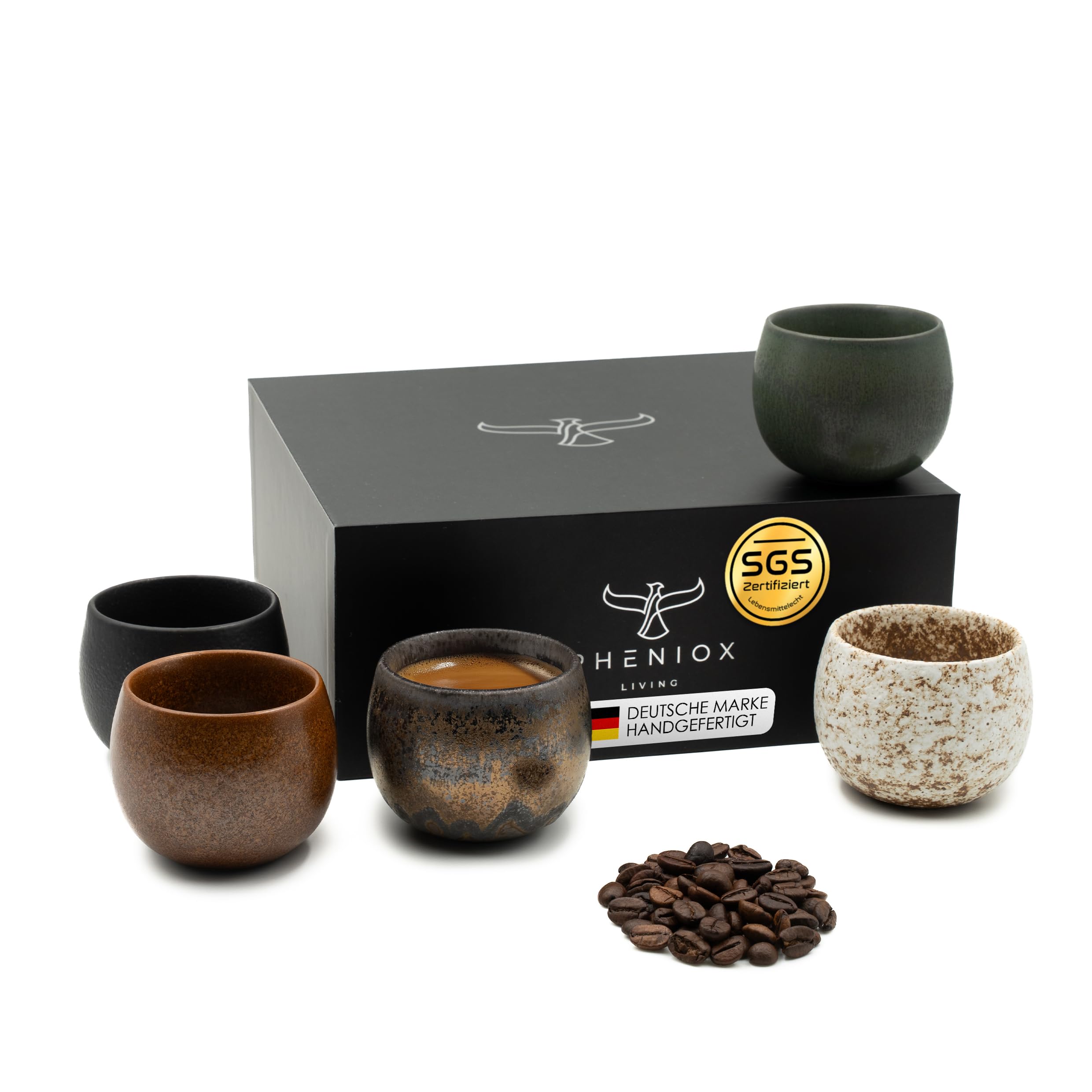 Pheniox Espresso Cups Set Timeout, White, 90 ml