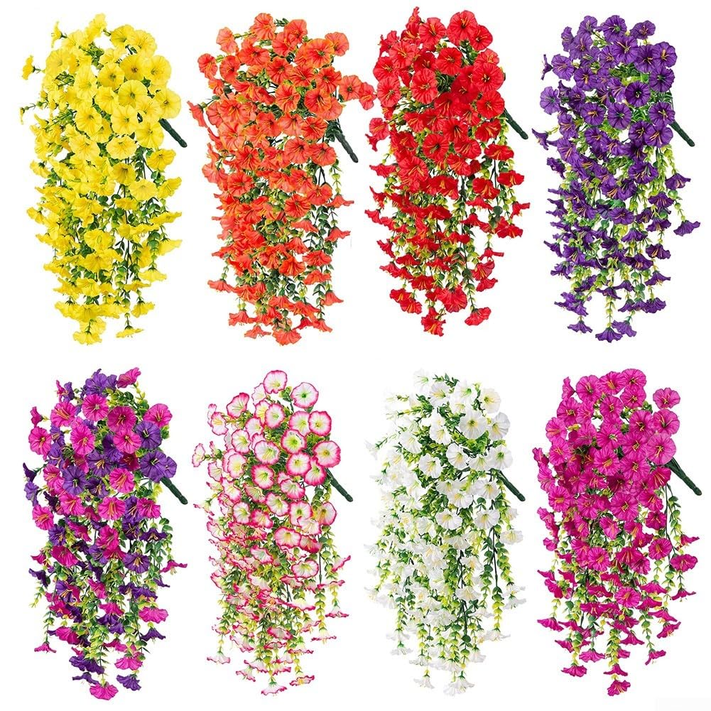 Amazon.de: Knstliche Blumen, 1 Stck knstliche hngende Blumen,  knstliche Blumen, kriechende Pflanzen, Outdoor-Dekoration, Seide + Metall  + Kunststoff, Gesamtlnge 75 cm (Rosa)