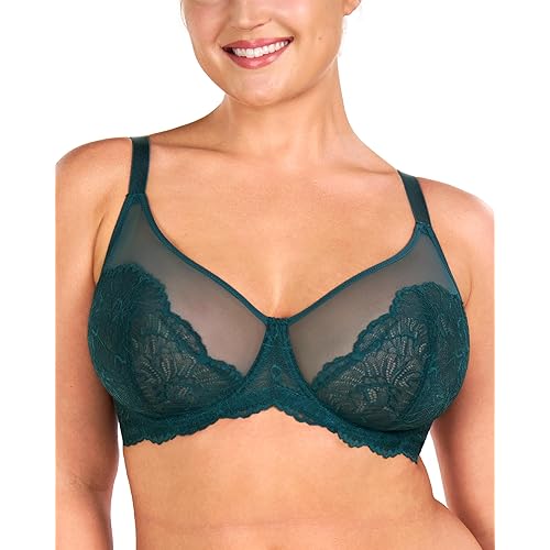 HSIA Minimizer Bras for Women, Full Coverage Lace Bra for Heavy Breasts Unlined Bras with Underwire