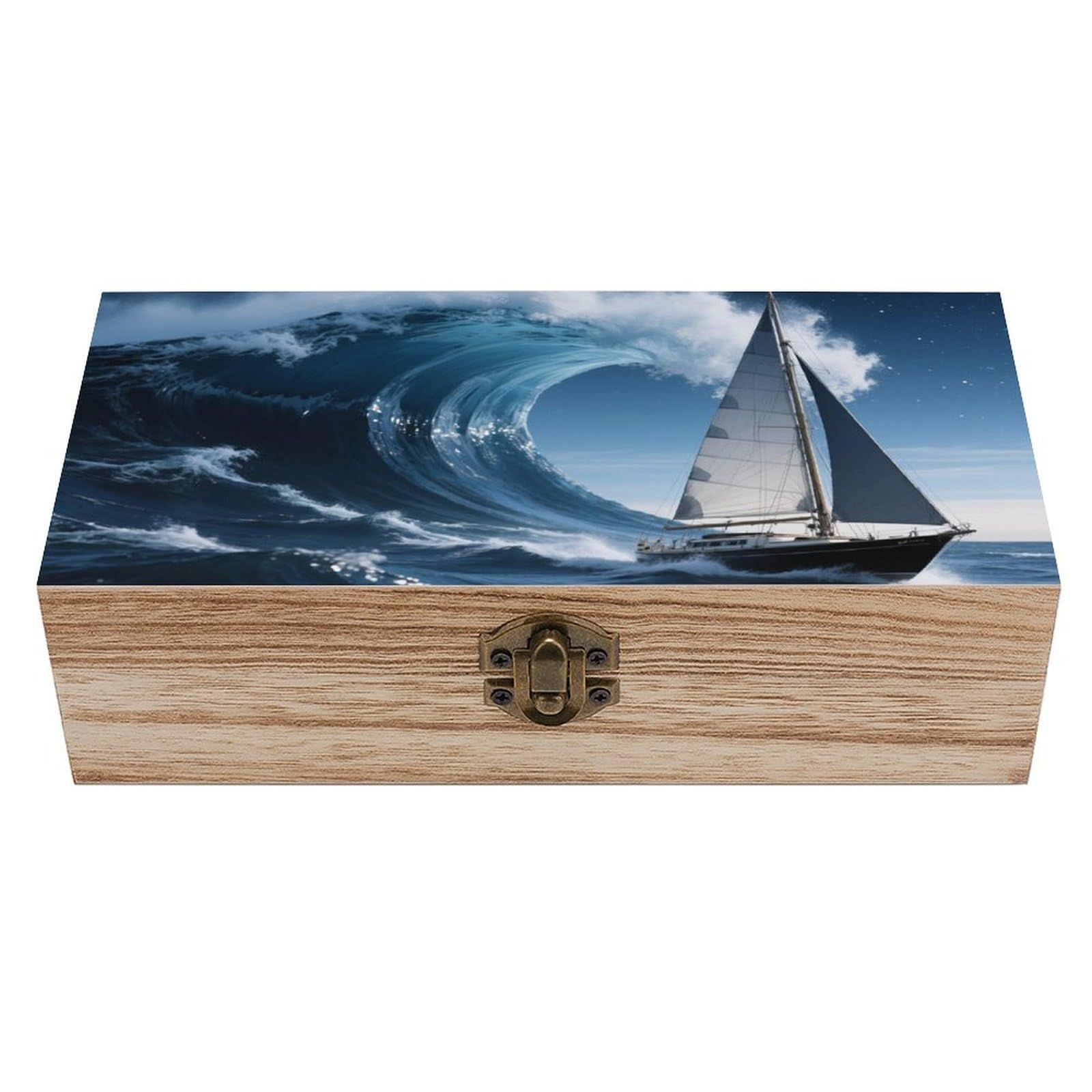 Wooden Storage Box with Hinged Lid Decorative Keepsake Boxes Organizer