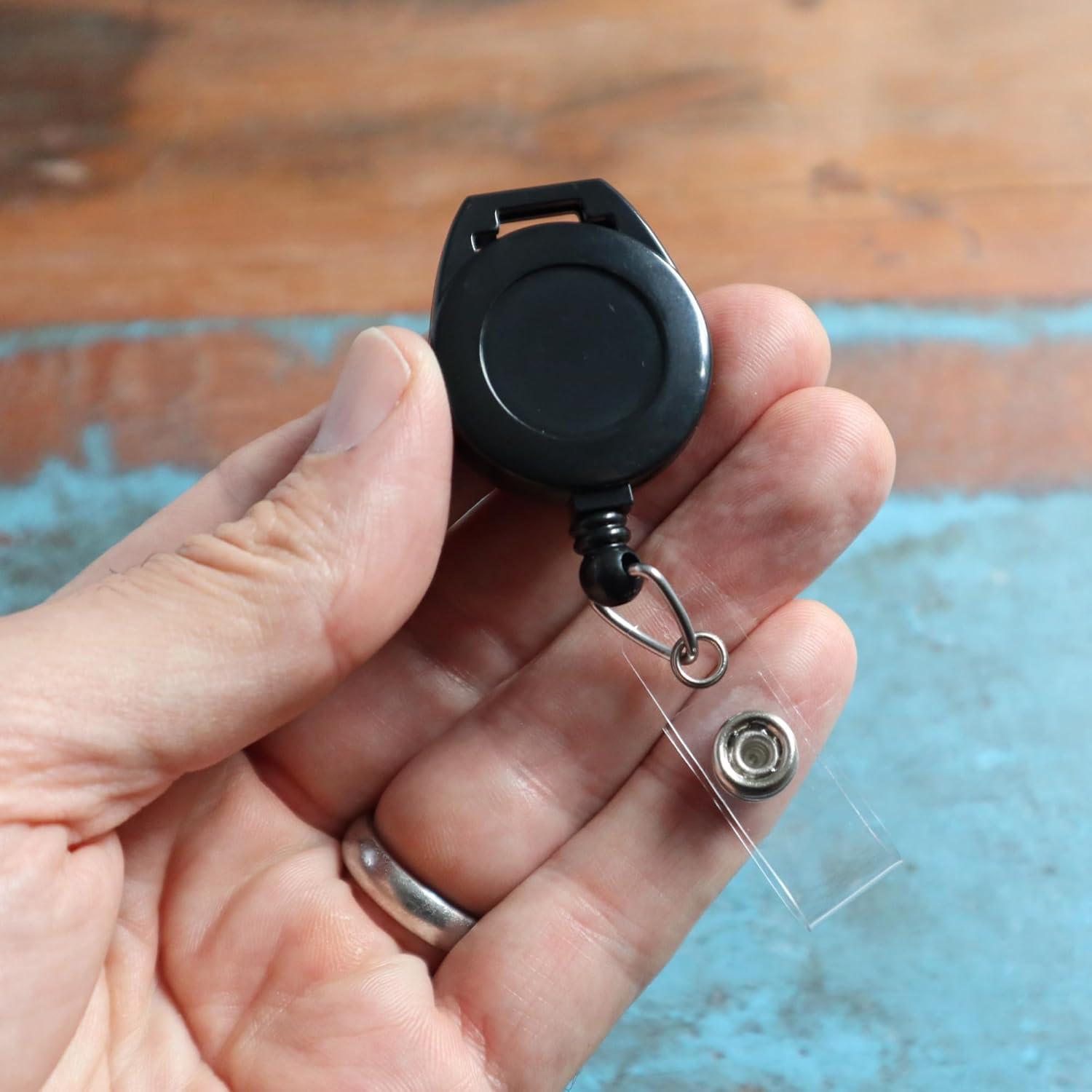 Bulk 100 Pack - Retractable Badge Reel with Lanyard Attachment Slot -Attach Your Neck Chain, Metal Hook, Key Ring or Strap Clip Through Top Slot for Extendable Badge or Keycard Access by Specialist ID