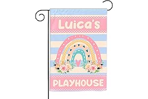 Personalized Playhouse for Kids Outdoor Rainbow Flowers
