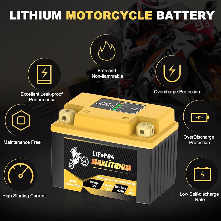 Amazon.com: YTX4L-BS/YTX5L-BS Motorcycles Lithium Battery