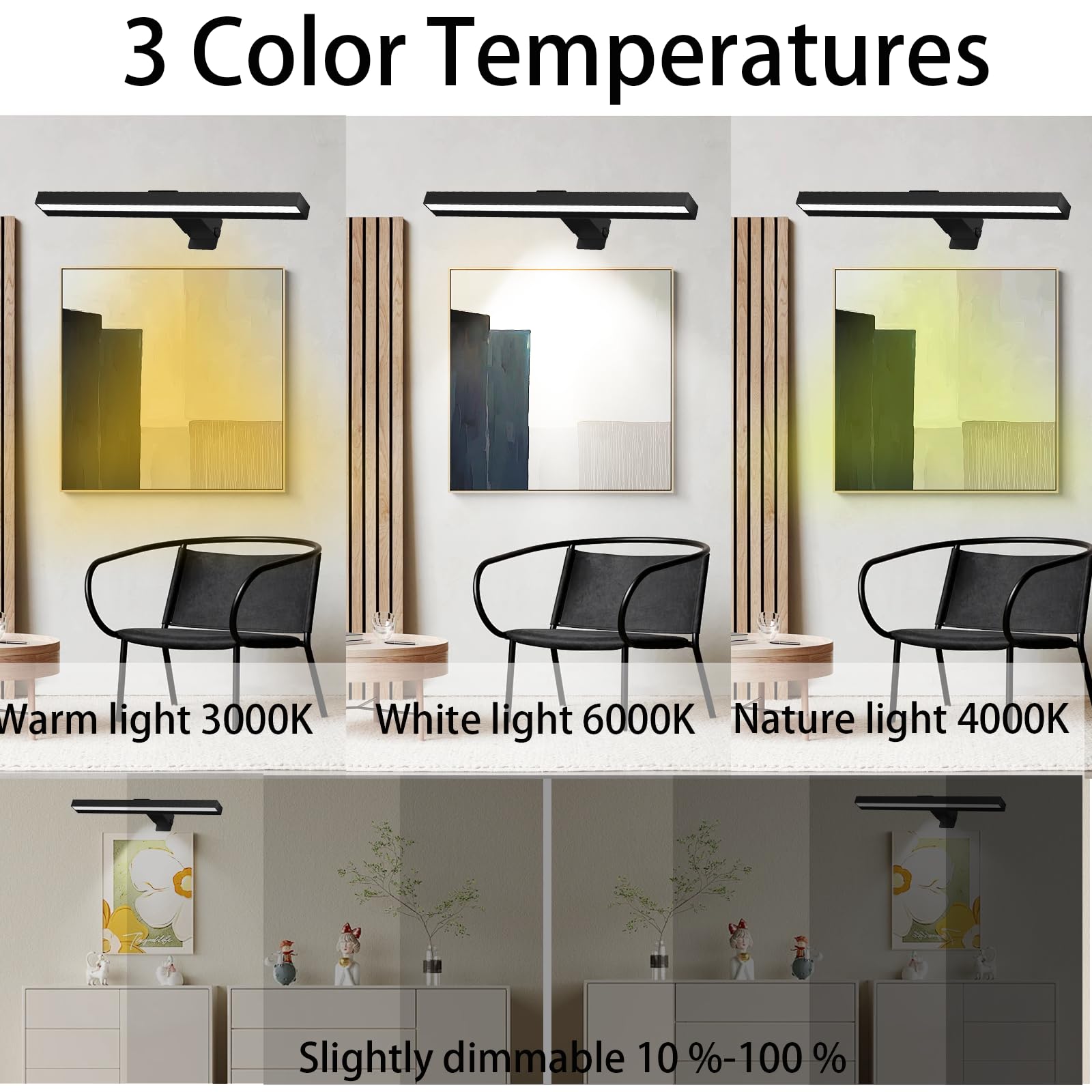 2Pack Wireless Picture Light luce pittura dimmabile con telecomando 16 pollici ricaricabile 3 modalità luce e timer per opere d'arte murale