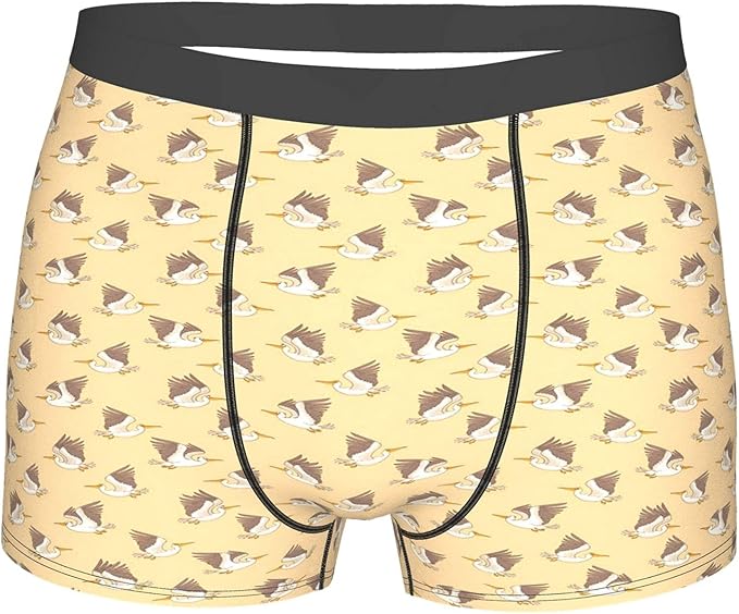 Men's Underwear,Cartoon Illustration Of Funny Pelicans Flying Animals