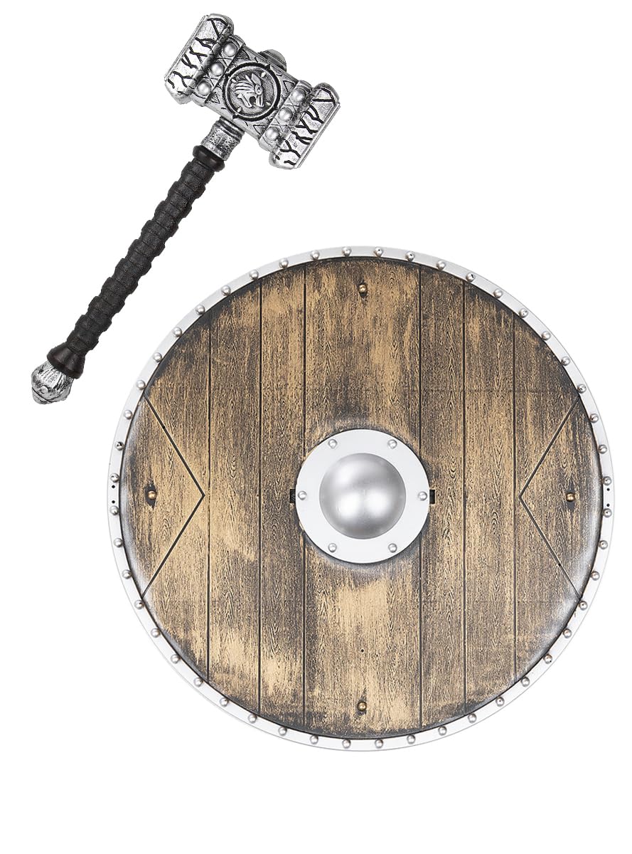 Funidelia | Kit accesorios de Vikingo para hombre Nórdico, Valkiria, Bárbaro, Vikings - Accesorios para adultos, accesorio para disfraz - Marrón