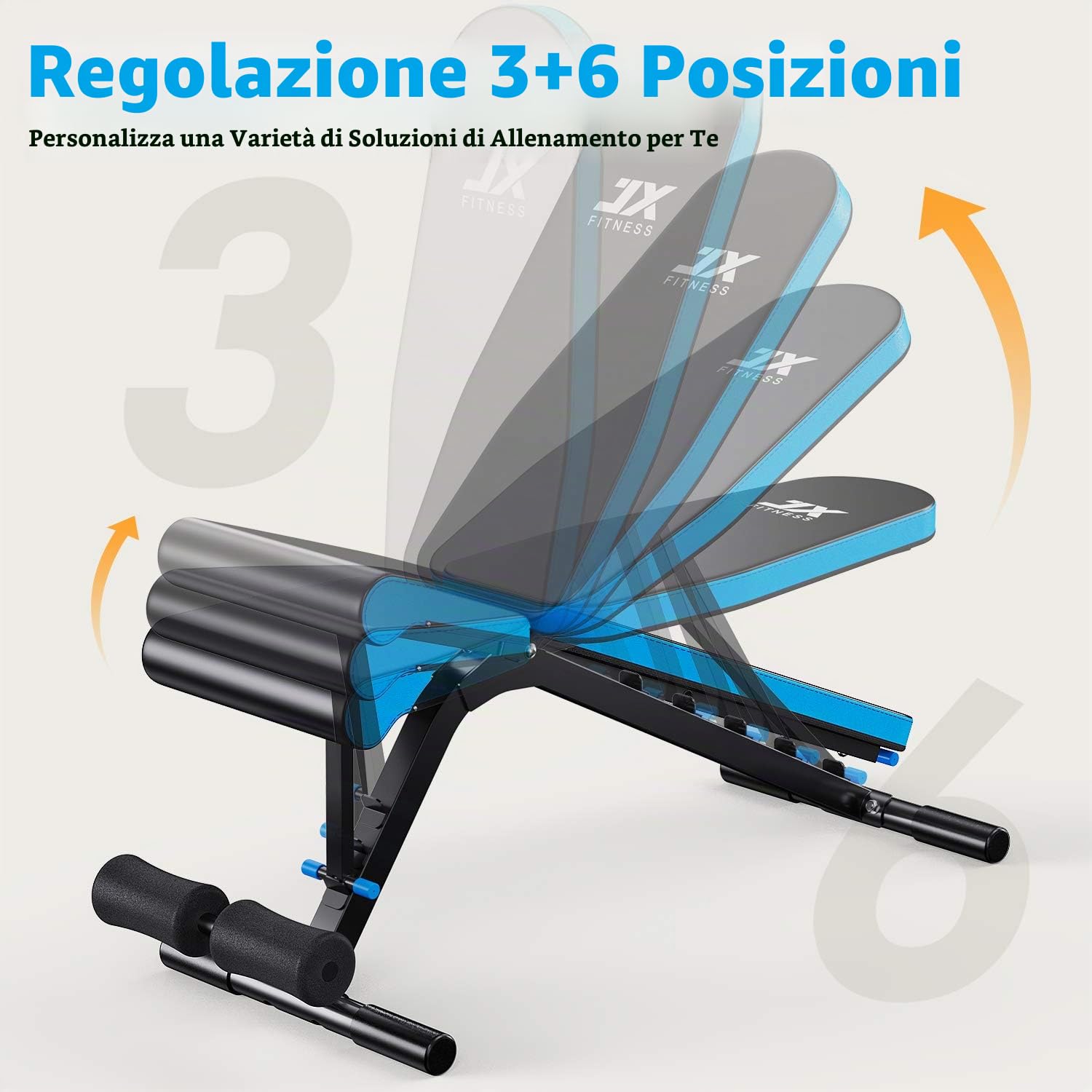 JX FITNESS Panca Manubri Multifunzione Regolabile Panca Allenamento Casa Tavola Supina Pieghevole Panca Pesi Palestra
