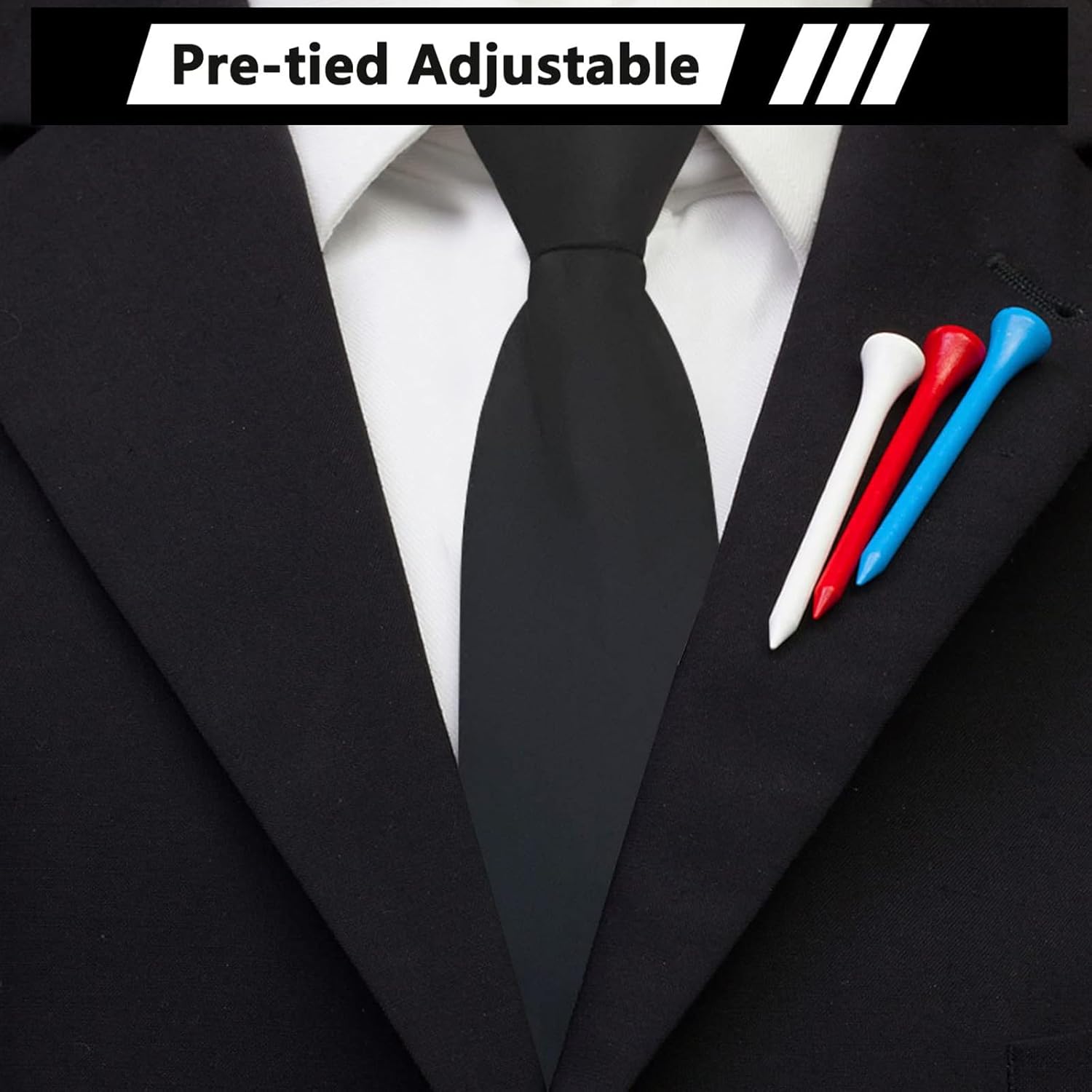 Mantieqingway Zipper Ties for Men Adjustable Men's Pretied Tie 6Pcs Stripe Necktie Zip on Tie for Wedding Office School