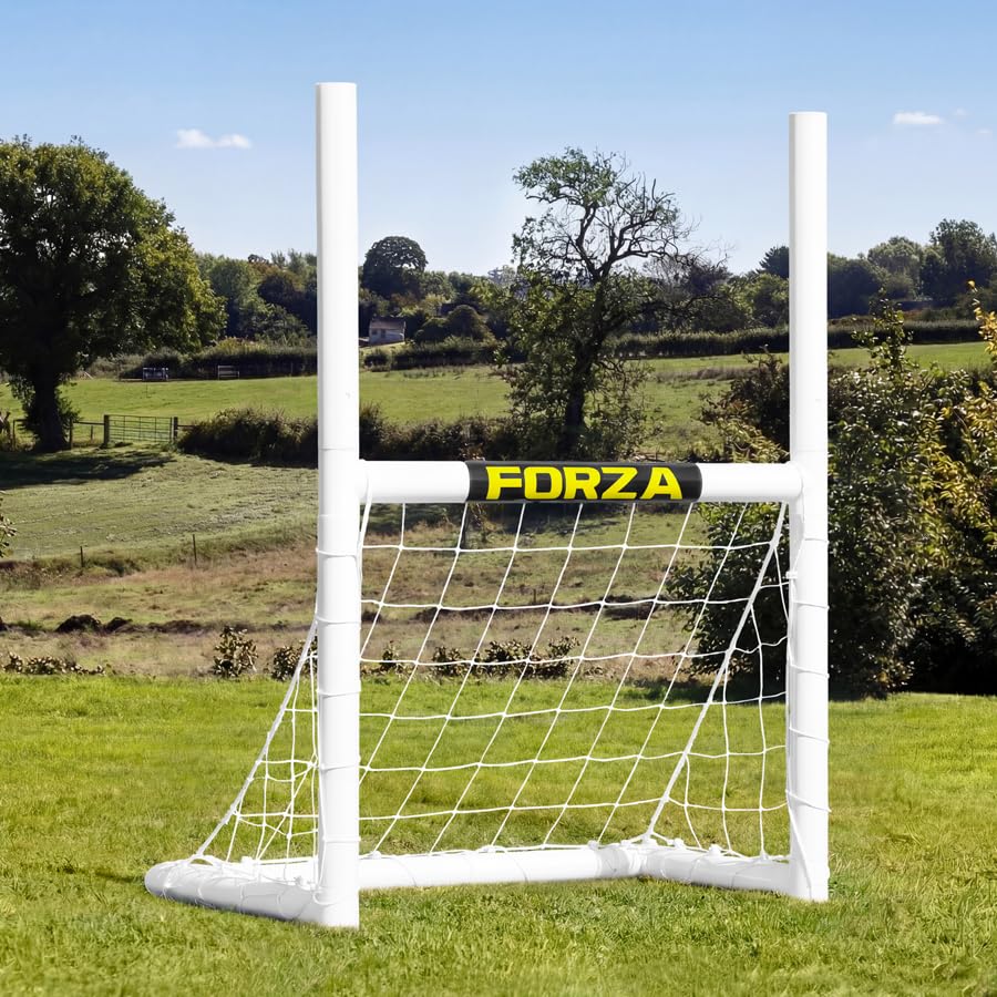 FORZA 3v3 Mini Combi Football & Rugby Goal Multi-Sport Garden Goal with uPVC Frame Weatherproof Net & Easy Assembly Portable Training Goal for Junior Athletes (3 x 2.5)