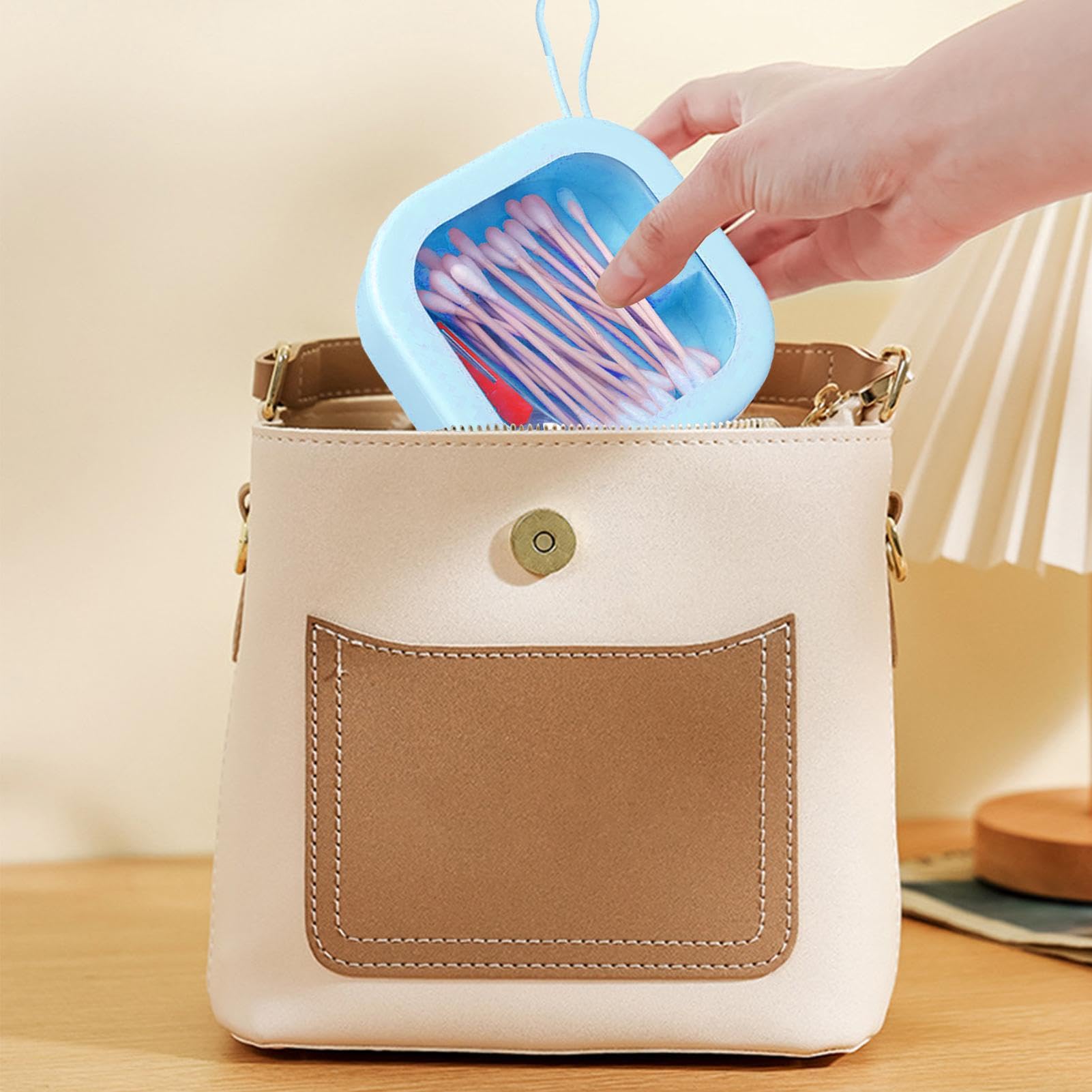 Organizer, Box, Badezimmer-Behälter zur Aufbewahrung von Haargummis, Clips, Stirnbändern, Schleifen, Wattestäbchen, Haarspangen, Blau, Acryl Fashion