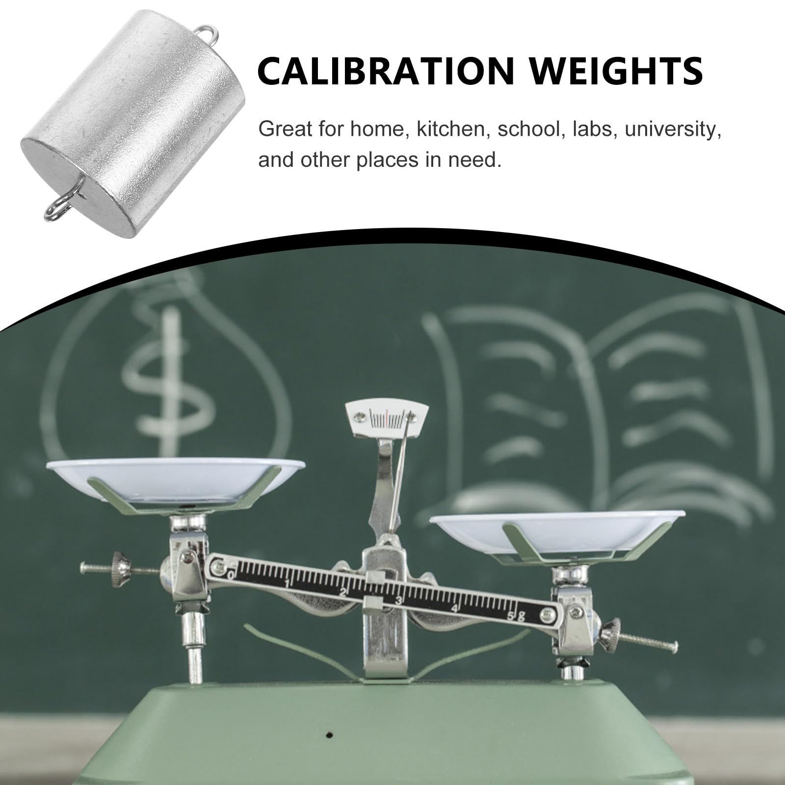 MAGICLULU Ensemble de 4 Masses D'étalonnage de Laboratoire de 200g Chacune en Fer Argenté avec Crochet Double pour Mesures Précises en Sciences et Physique