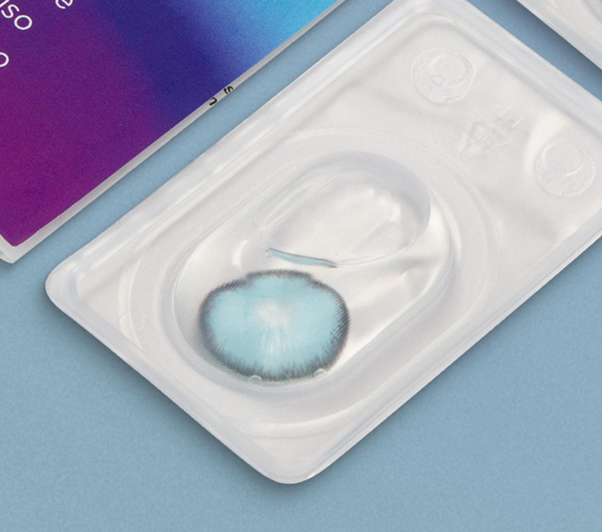 GLAMLENS lentillas de color - bleu Barcelona Blue + contenedor. 1 par (2 piezas) - 90 Días - Sin Graduación - 0.00 dioptrías - blandos - Lentes de contacto bleu de hidrogel de silicona s