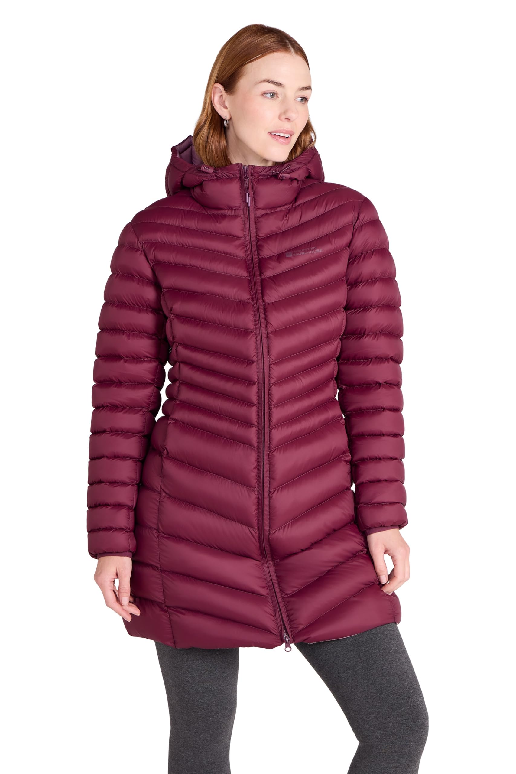 Mountain Warehouse Florence Womens Long Padded Jacket Burgundy 22
