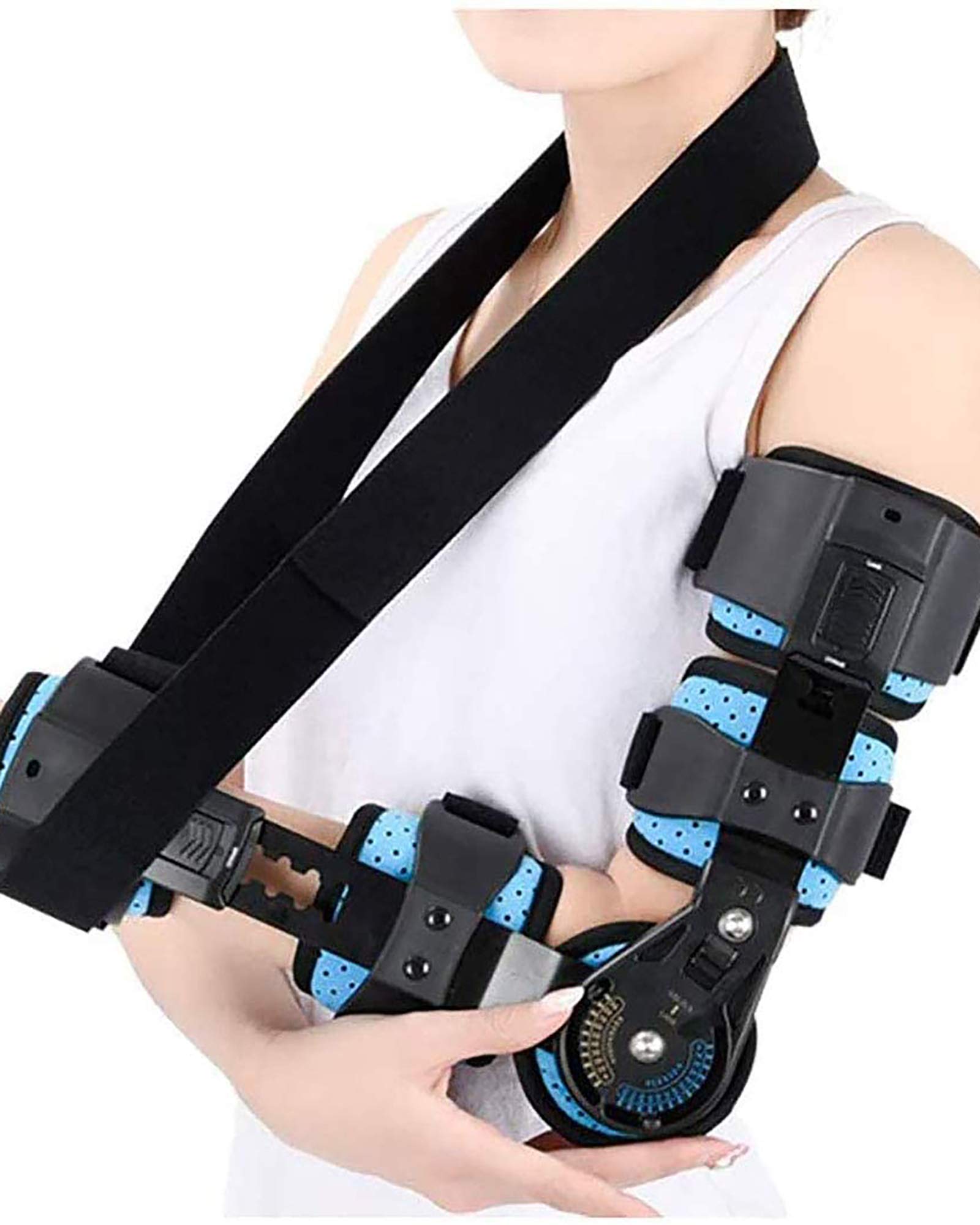 Amazon | 調整可能な肘関節サポートヒンジ付き肘関節装具肘関節固定