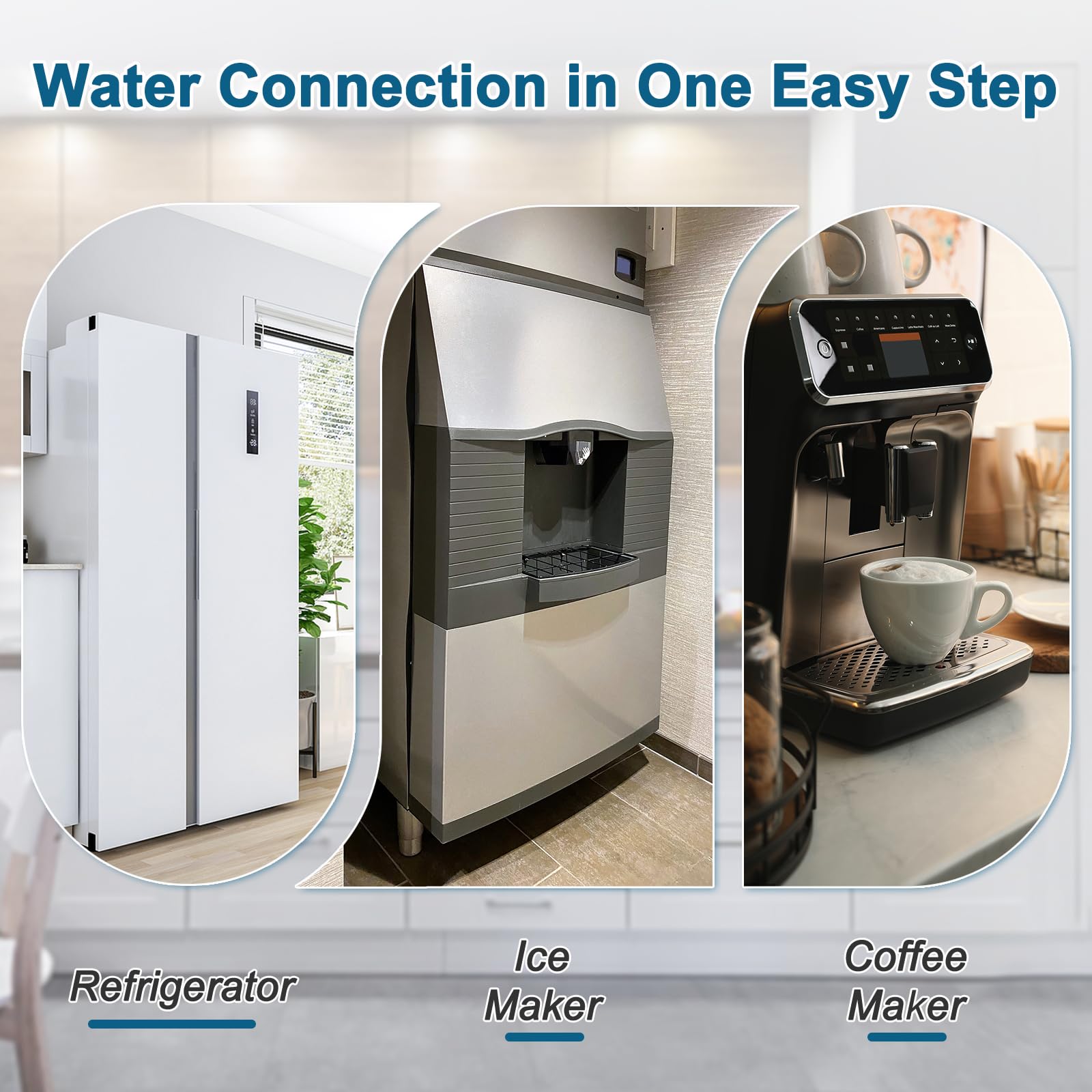 Linea dell'acqua universale per frigorifero, lunghezza 7,8 m, lunghezza 6 m, con raccordo di collegamento da 0,6 cm, tubo flessibile in acciaio inox intrecciato per macchina del ghiaccio per