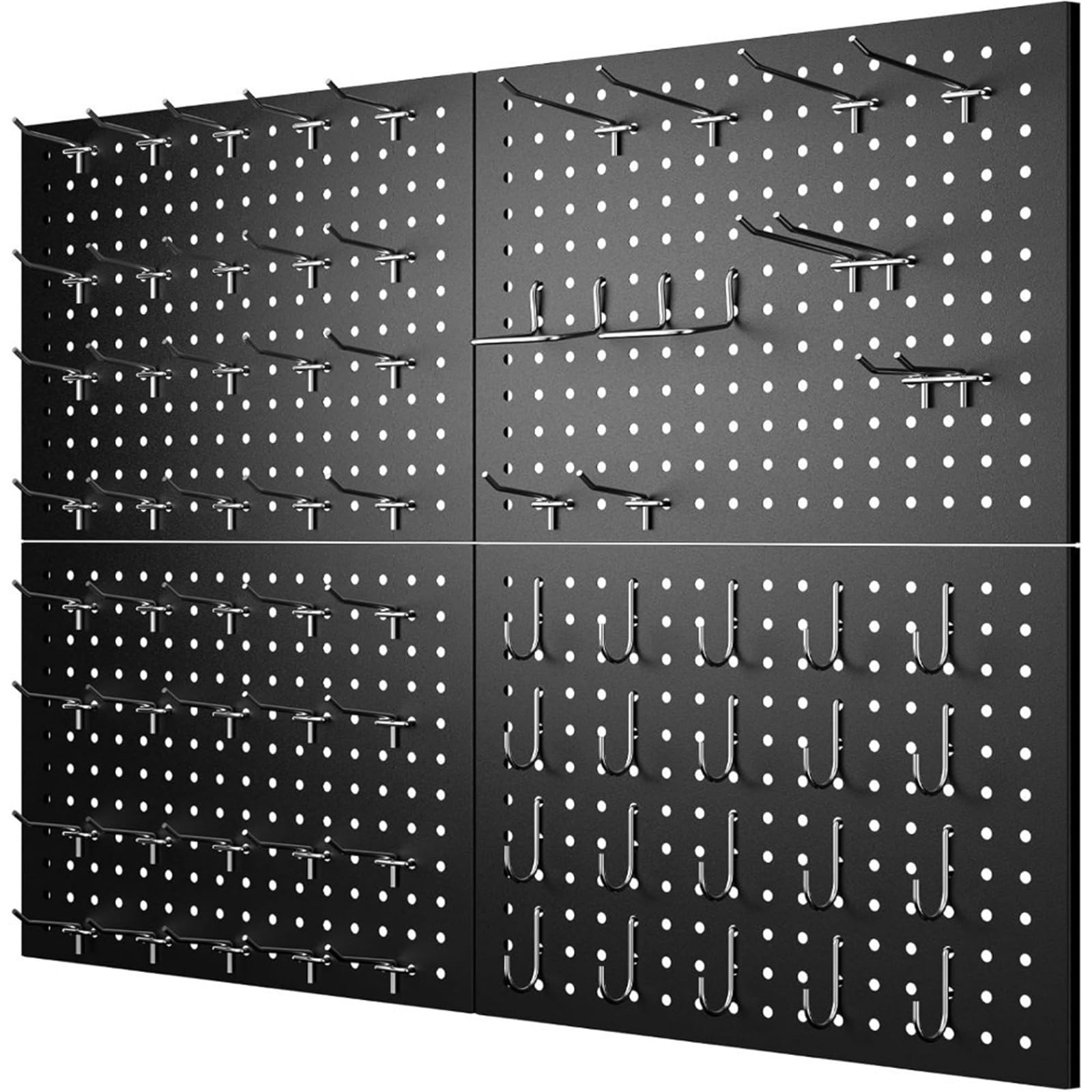 XILEUDUOD Pegboard Pegboard Wall Organizer Metal Panels and Hooks for Garage Craft Room Storage