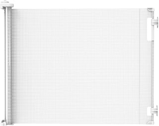 Perma Child Safety Retractable Baby Gate 71" Wide x 33" Tall - Mesh Safety for Stairs, Doorways, Pets, Indoor Outdoor Use