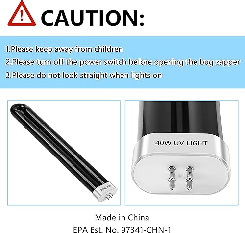 Miniatura 8 de Bombillas de repuesto Bug Zapper, bombilla negra de 40 W, compatible con Black Flag Bug Zapper modelo BZ-40DX, BZ-40MAX y BZ-40BLK (2)