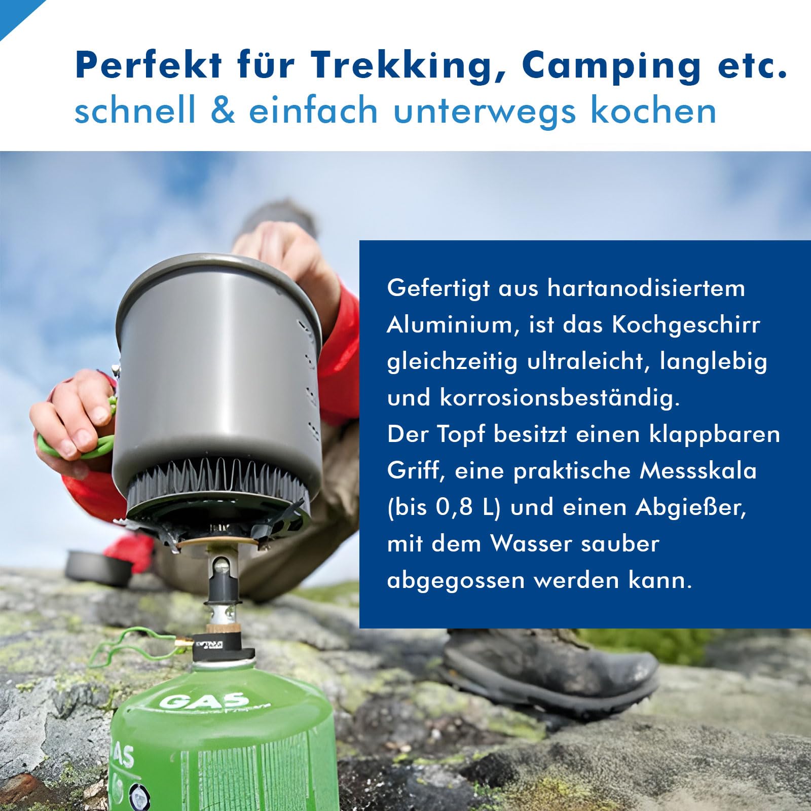 Optimus Terra Weekend HE Kochset 0.95 L, grau, schwarz