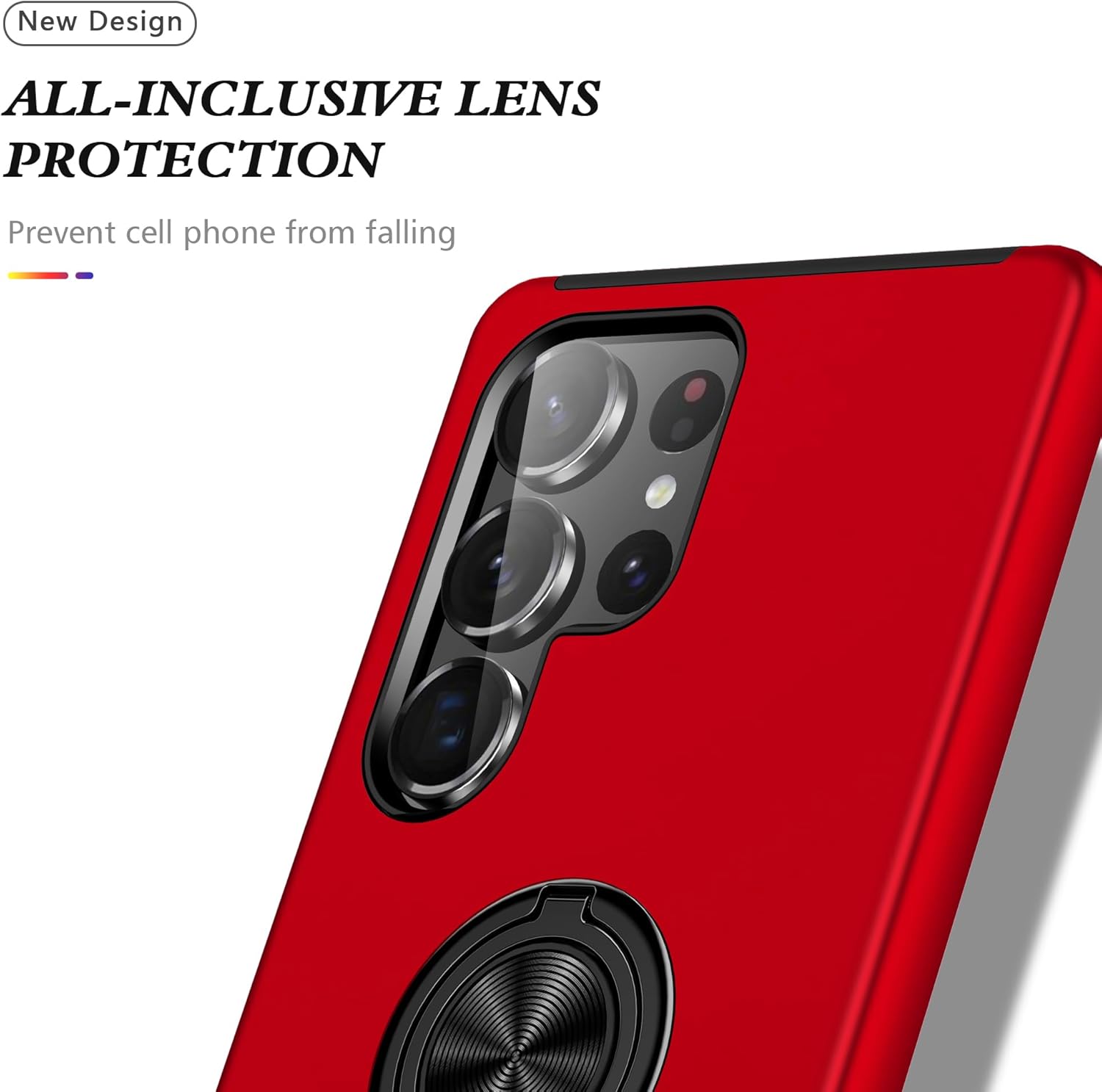 Dionsibei Case for Samsung Galaxy S25 Ultra Case Military Grade Shockproof Built-in Ring Holder Kickstand Car Mount Armor Heavy Duty Protective for Galaxy S25 Ultra Phone Case (Red) - Image 8