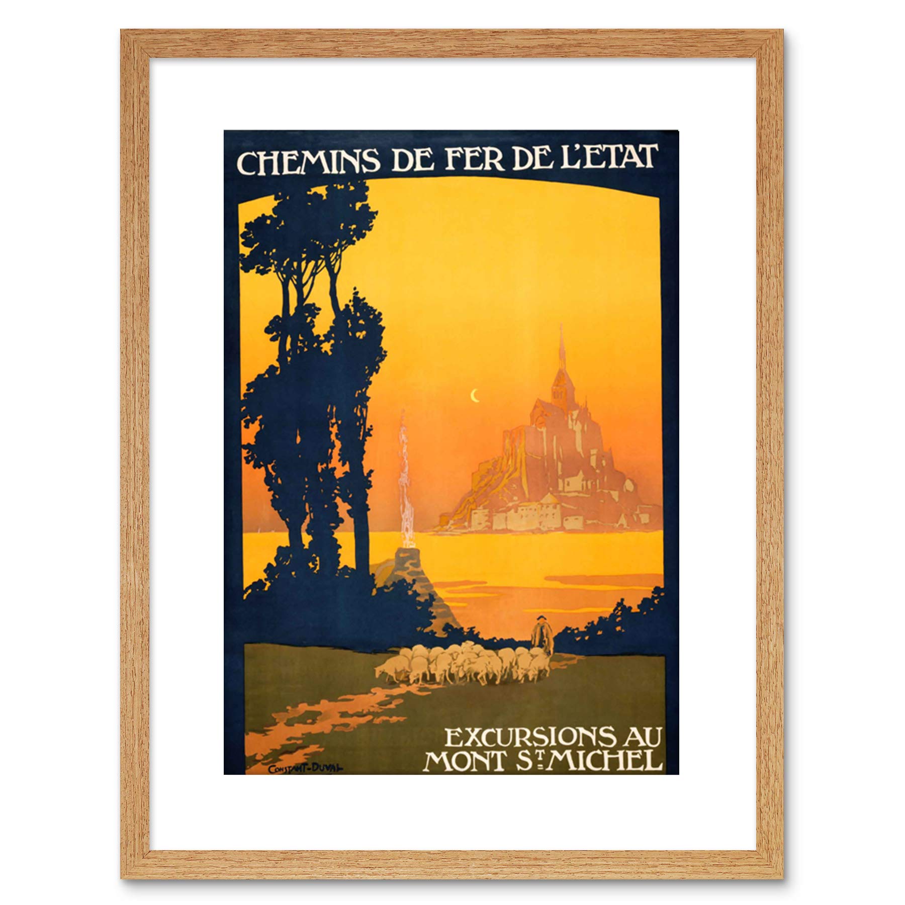 Wee Blue Coo TRAVEL TOURISM MONT ST MICHEL WALLED CITY ISLAND FRANCE FRAMED PRINT F97X7098
