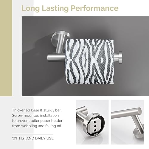 Miniatura 6 de Angle Simple SUS304 - Soporte de papel higiénico de acero inoxidable para baño, soporte de pared para papel higiénico