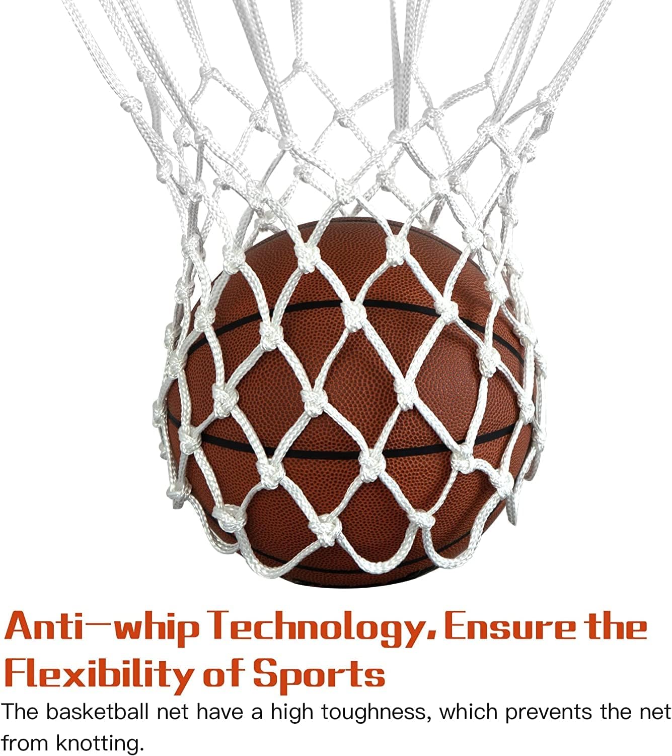 2Pcs White Heavy Duty Basketball Net Replacement Fits Standard 12 Loop Basketball Hoop Net for Indoors and Outdoors Gym Equipment