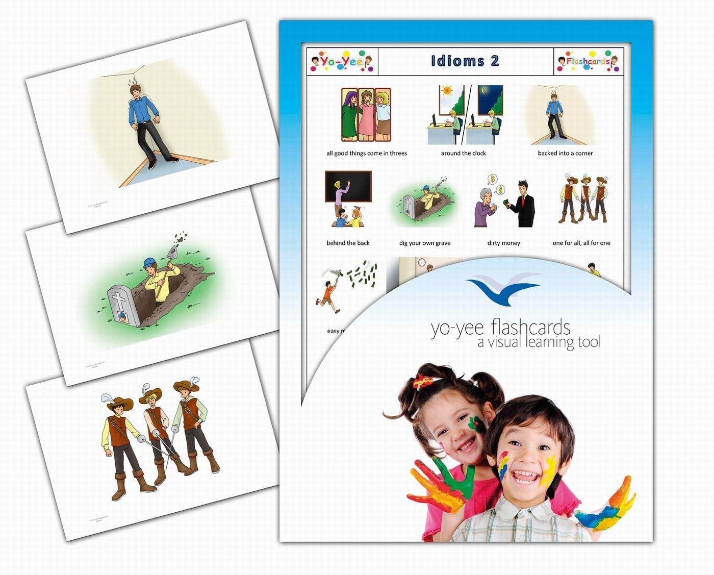 Yo-Yee Flashcards - Idioms Picture Cards for Language Development for Toddlers, Kids, Children and Adults - Set 2 - Including Teaching Activities and Game Ideas