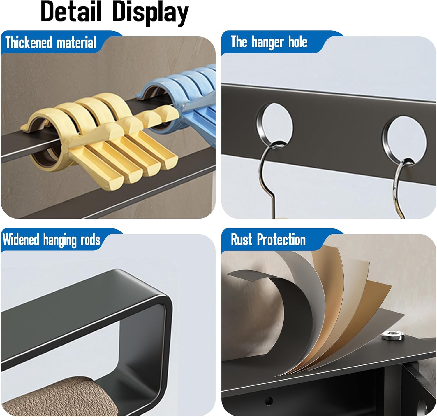 Sleclean Clothes Drying Rack, Wall Mounted Laundry Drying Rack for Clothes, Collapsible Clothing Racks for Indoor and Outdoor, Matte Black