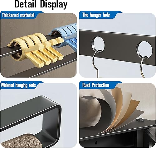 Miniatura 5 de Sleclean Estante de secado de ropa, estante de secado de ropa de pared para ropa, estantes de ropa plegables para interiores y exteriores, negro mate