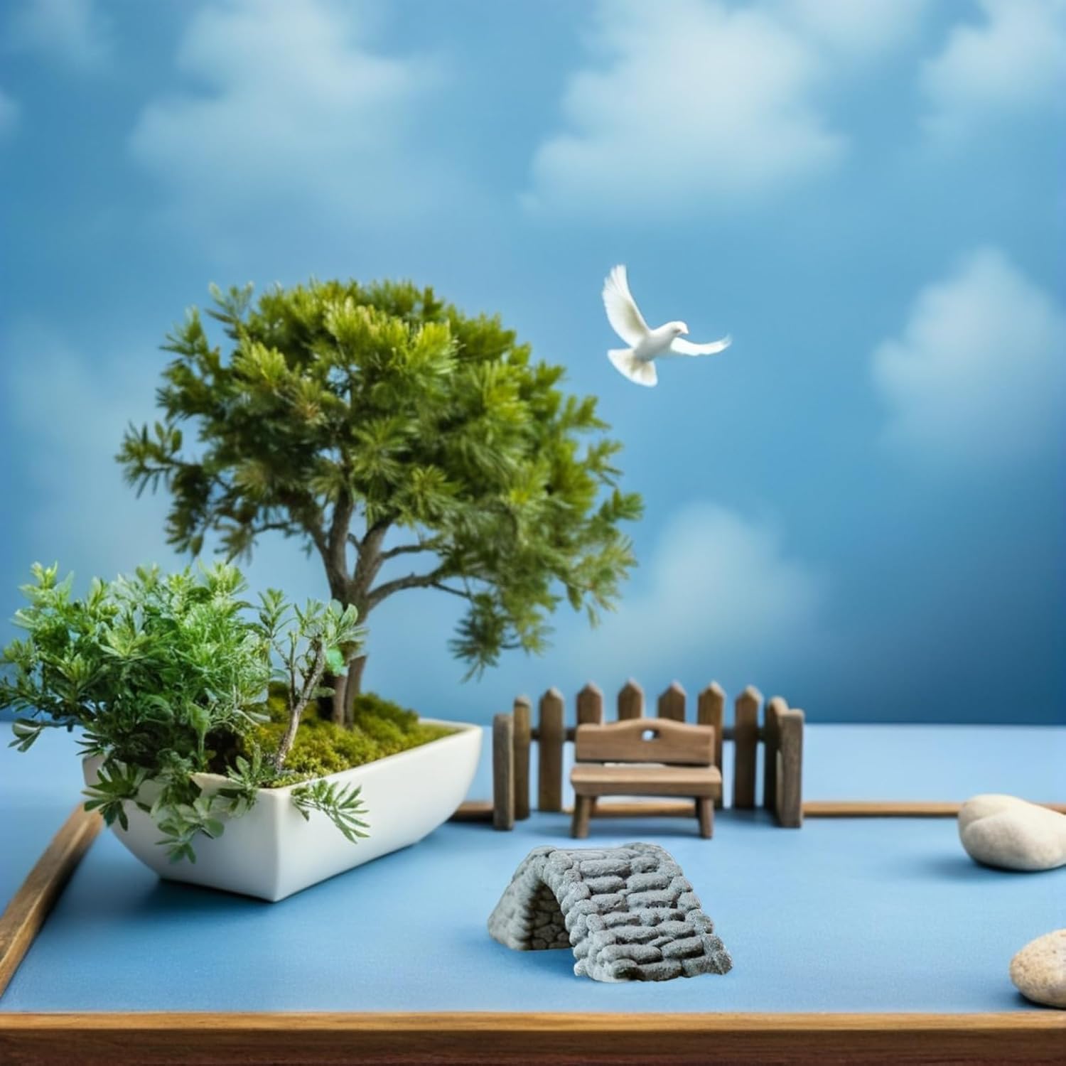 Toyvian Miniature Bridge Model Decor Small Resin Bridge for Garden Courtyard and Indoor Landscape and Realistic Design for Unique Landscaping Projects