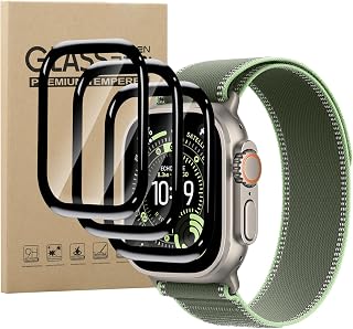 MEMELOKA Skärmskydd för Apple Watch Ultra 3 49 mm, [3 stycken] HD reptålig TPU beröringskänsligt skärmskydd med 3D heltäckande